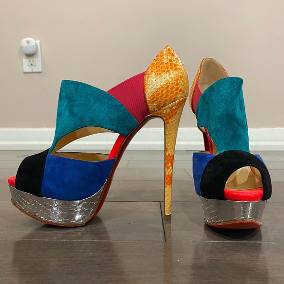 Christian Louboutin Python Platform Heels - Picture 2 of 8